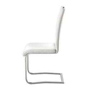 Chaises cantilever Nevia I Imitation cuir / Métal - Chrome - Cuir synthétique Aleli: Créme - Lot de 2