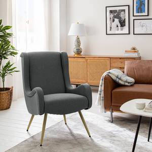 Fauteuil Emly geweven stof - grijs