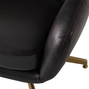 Fauteuil Bruff Cuir véritable - Marron foncé