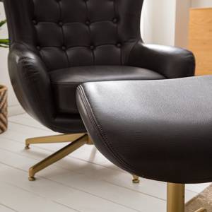 Fauteuil Bruff Cuir véritable - Marron foncé