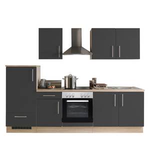 Küchenzeile Premium I Inklusive Elektrogeräte - Breite: 270 cm - Schiefer Dekor