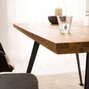 Table MilingWOOD Chêne massif / Métal - Chêne / Noir - Largeur : 160 cm