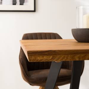 Table MilingWOOD Chêne massif / Métal - Chêne / Noir - Largeur : 160 cm