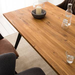 Eettafel MilingWOOD massief eikenhout/metaal - eikenhout/zwart - Breedte: 160 cm