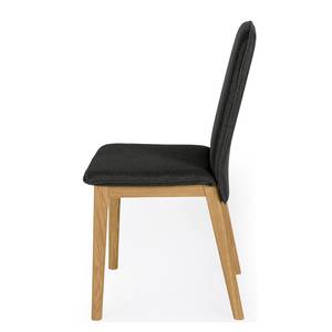 Chaises Bofasa (lot de 2) Tissu / Chêne massif - Chêne - Noir