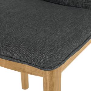 Chaises Bofasa (lot de 2) Tissu / Chêne massif - Chêne - Anthracite