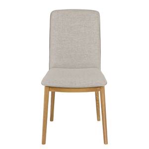 Eetkamerstoelen Bofasa (set van 2) geweven stof/massief eikenhout - eikenhout - Aardekleurig