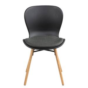 Chaises Livaras V (lot de 2) Matière plastique / Hévéa massif - Noir / Hévéa