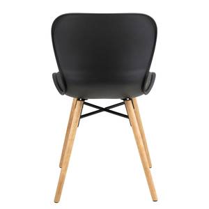 Chaises Livaras V (lot de 2) Matière plastique / Hévéa massif - Noir / Hévéa