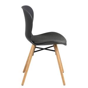 Chaises Livaras V (lot de 2) Matière plastique / Hévéa massif - Noir / Hévéa