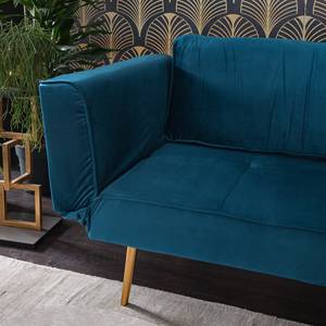 Schlafsofa Behram III Samt - Marineblau