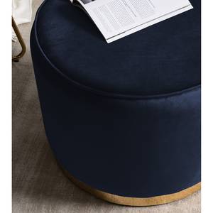 Gestoffeerde hocker Velia Samt - Blauw