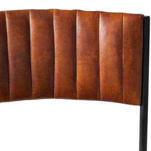 Chaises Timbo (lot de 2) Cuir véritable / Métal -Marron cognac / Noir