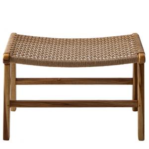 Sgabello Sulina Rattan, legno massello di teak, colore naturale/teak