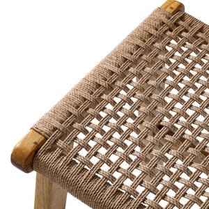 Sgabello Sulina Rattan, legno massello di teak, colore naturale/teak
