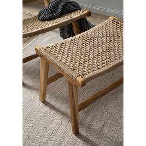 Sgabello Sulina Rattan, legno massello di teak, colore naturale/teak