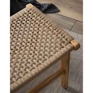 Sgabello Sulina Rattan, legno massello di teak, colore naturale/teak