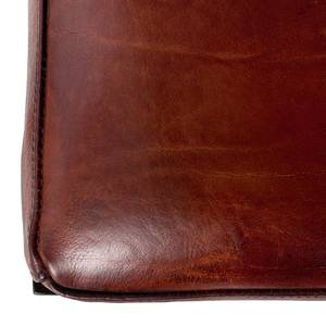 Sgabello da bar Woodson Vera pelle / Metallo - Marrone cognac / Nero