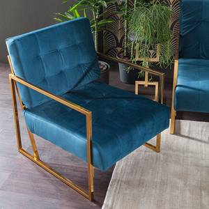 Fauteuil Cocora I fluweel - marineblauw