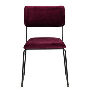 Chaises Paulista (lot de 2) Velours / Fer - Noir - Bordeaux