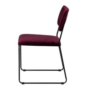 Chaises Paulista (lot de 2) Velours / Fer - Noir - Bordeaux