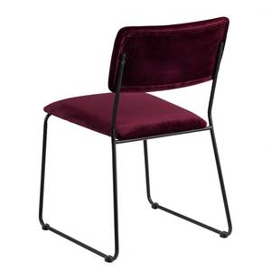 Chaises Paulista (lot de 2) Velours / Fer - Noir - Bordeaux