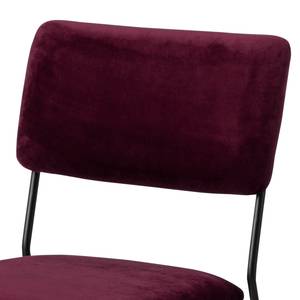 Chaises Paulista (lot de 2) Velours / Fer - Noir - Bordeaux