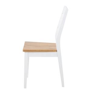 Chaise Mandon (lot de 2) Hévéa massif - Imitation chêne / blanc