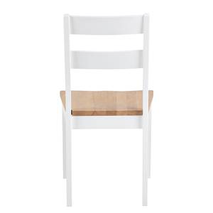 Chaise Mandon (lot de 2) Hévéa massif - Imitation chêne / blanc