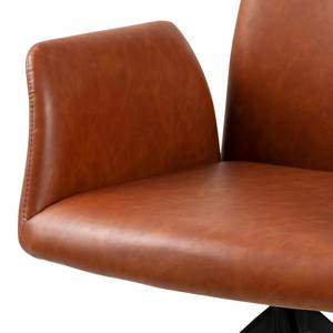 Chaise à accoudoirs Mailly II rotatif - Imitation cuir / Acier - Marron / Noir