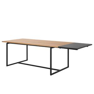 Table Frahan Métal - Chêne sauvage / Noir - Avec 2 plateaux à emboîter