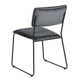 Chaises Paulista (lot de 2) Velours / Fer - Noir - Gris foncé