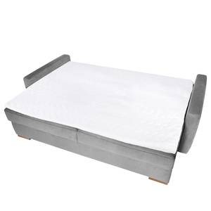 Boxspring-Schlafsofa Runcorn Antiklederlook - Platin