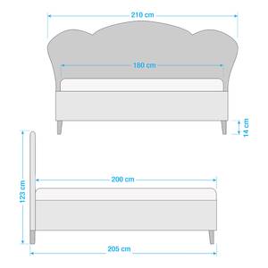 Bed Kamenka Wit - Plaatmateriaal - Kunstleer - 210 x 123 x 205 cm