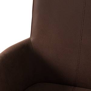 Sedia con braccioli Esquina Similpelle / Rattan - Marrone vintage / Marrone chiaro screziato