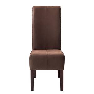 Chaises Julio (lot de 2) Imitation cuir / Rotin - Marron vintage / Marron clair chiné