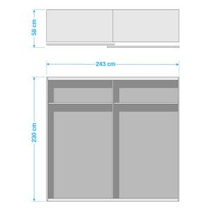Armoire à portes coulissantes Soyana Blanc - Bois manufacturé - 243 x 230 x 58 cm