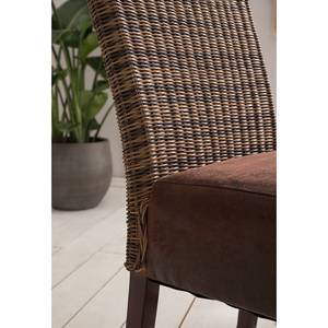 Chaises Alvear (lot de 2) Rotin / Mango massif - Marron vintage / Manguier