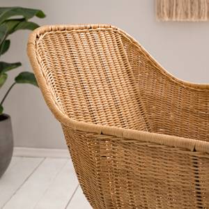 Sedia con braccioli Vuna Rattan / Metallo - Rattan Naturale / Nero