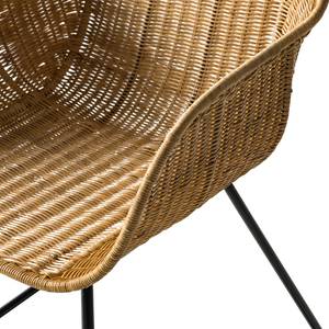 Sedia con braccioli Vuna Rattan / Metallo - Rattan Naturale / Nero