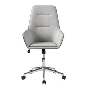 Chaise de bureau pivotante Skabu Tissu / Métal - Chrome - Gris