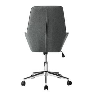 Chaise de bureau pivotante Skabu Tissu / Métal - Chrome - Gris foncé