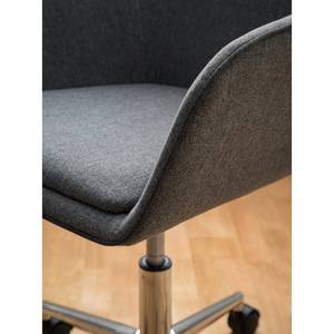 Chaise de bureau pivotante Skabu Tissu / Métal - Chrome - Gris foncé