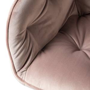 Chaise à accoudoirs Tilly Velours / Métal - Noir - Velours Vilda: Rose vieilli - 1 chaise