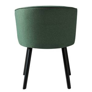 Gestoffeerde stoel Sollia geweven stof/massief beukenhout - zwart - Groen