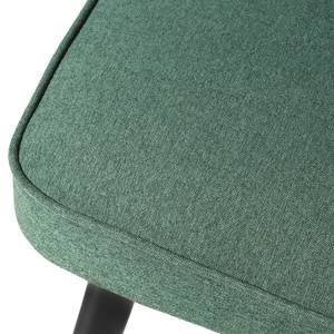 Chaise capitonnée Sollia Tissu / Hêtre massif - Noir - Vert