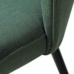 Chaise capitonnée Sollia Tissu / Hêtre massif - Noir - Vert