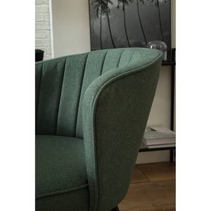 Chaise capitonnée Sollia Tissu / Hêtre massif - Noir - Vert