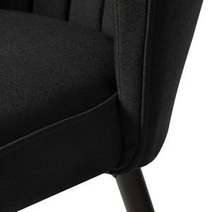 Gestoffeerde stoel Sollia geweven stof/massief beukenhout - zwart - Zwart
