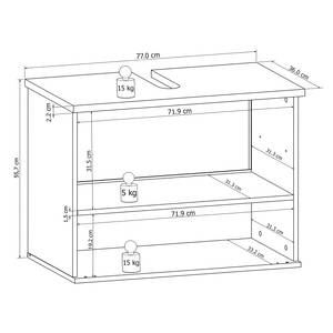 Meuble sous lavabo Massa Marron - Bois manufacturé - 77 x 55 x 36 cm